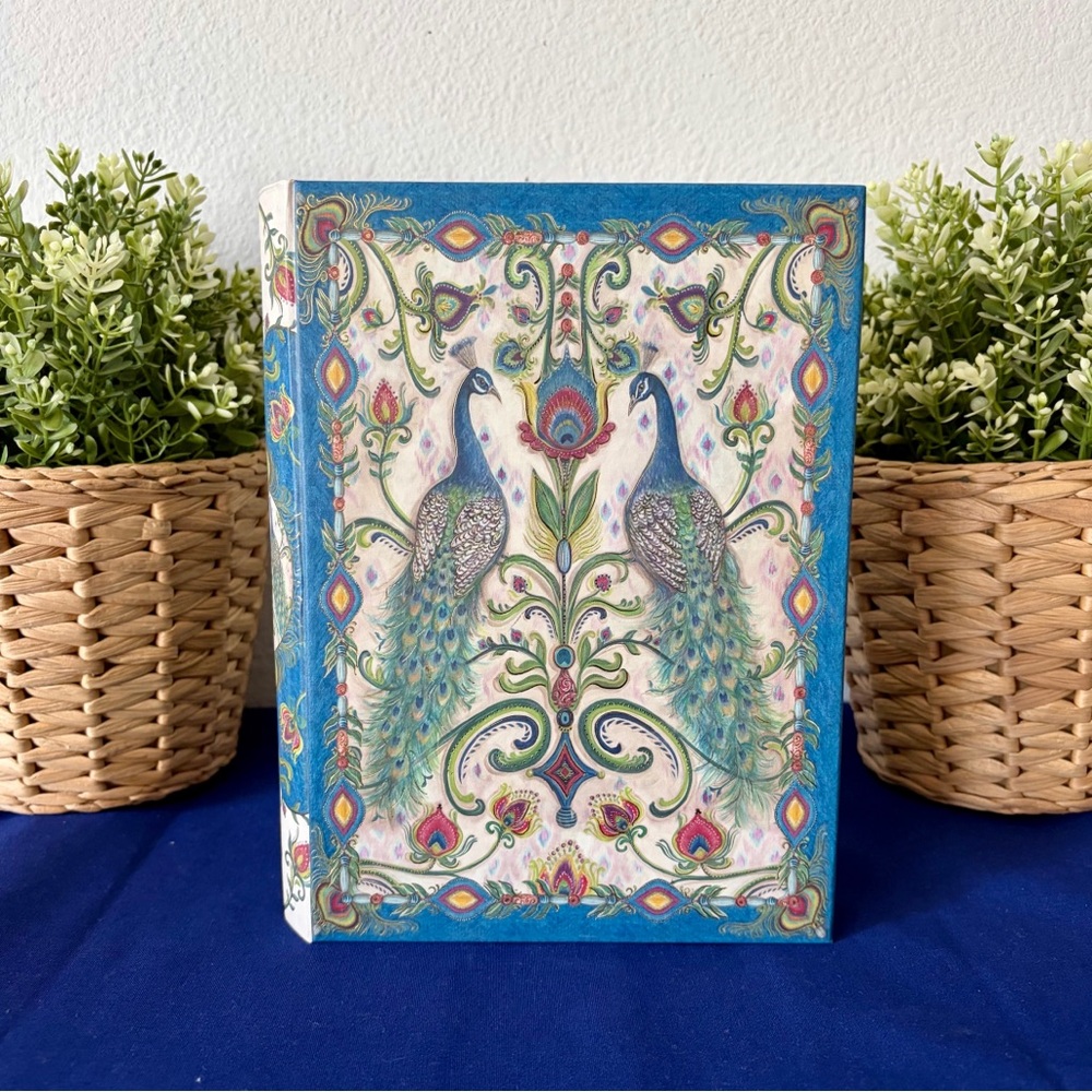 Peacock Keepsake Faux Book Storage Box